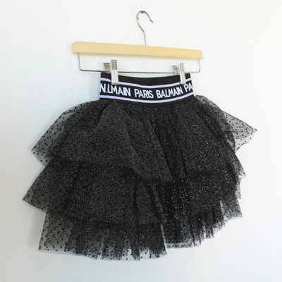 Pre-owned Balmain Kids'  Glitter Tiered Tulle Skirt, Size 6a Girls In Default Title