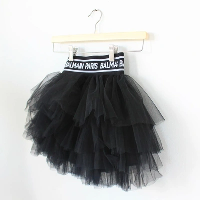 Pre-owned Balmain Kids Tiered Tutu Black Skirt, Size 6a Girls In Default Title