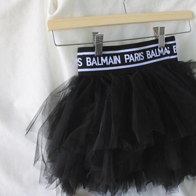 Pre-owned Balmain Kids Tiered Tutu Black Skirt, Size 6a Girls In Default Title