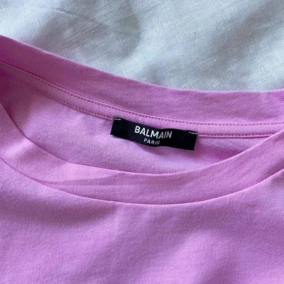 Pre-owned Balmain Pink Printed T Shirt In Used / 16a / Pink