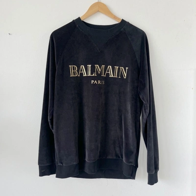 Pre-owned Balmain Velvet Logo Sweatshirt In Default Title | ModeSens