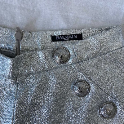 Pre-owned Balmain Silver High Waist Shorts In Used / S / Silver