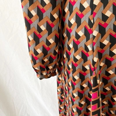 Pre-owned Bcbgmaxazria Printed Longsleeve Dress In Used / Xs / Multicolor