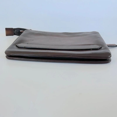 Pre-owned Berluti Brown Leather Zip Pouch In Default Title