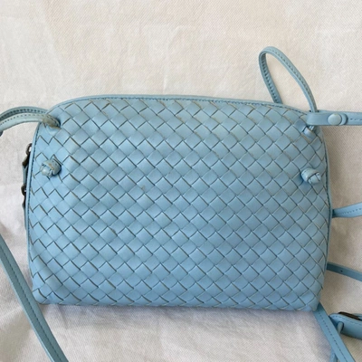 Pre-owned Bottega Veneta Baby Blue Intrecciato Leather Nodini Crossbody Bag In Default Title