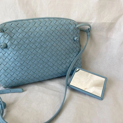 Pre-owned Bottega Veneta Baby Blue Intrecciato Leather Nodini Crossbody Bag In Default Title