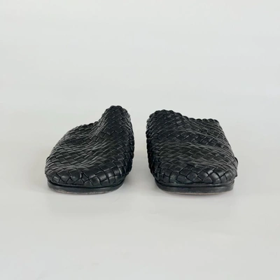 Pre-owned Bottega Veneta Black Leather Woven Slip-on Shoes, 40.5 In Default Title