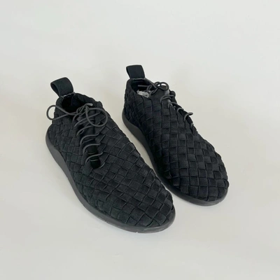 Pre-owned Bottega Veneta Black Plat Sneakers Intreccio Elastic Lace-up Sneakers, 40 In Default Title