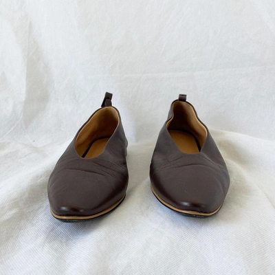 Pre-owned Bottega Veneta Brown Leather Almond Toe Ballet Flats, 36 In Used / 36 / Brown