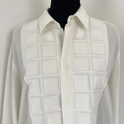Pre-owned Bottega Veneta White Silk Oversized Shirt In Default Title
