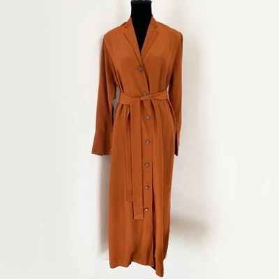 Pre-owned Bouguessa Brown Button Down Belted Dress In Default Title