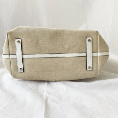 Pre-owned Burberry The Medium Canvas And Leather Belt Bag In Used / Medium / Beige And Chalk White