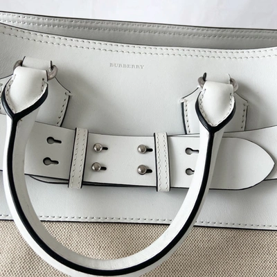 Pre-owned Burberry The Medium Canvas And Leather Belt Bag In Used / Medium / Beige And Chalk White