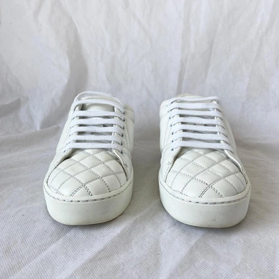 Pre-owned Burberry White Quilted Detail Sneakers, 38 In Used / 38 / White