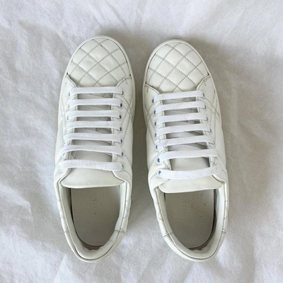 Pre-owned Burberry White Quilted Detail Sneakers, 38 In Used / 38 / White