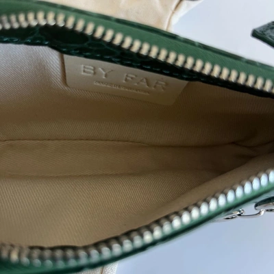 Pre-owned By Far Green Crocodile Embossed Rachel Mini Hand Bag In Default Title