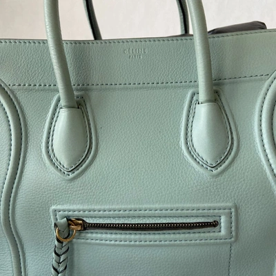 Pre-owned Celine Light Blue Leather Medium Phantom Luggage Bag In Default Title