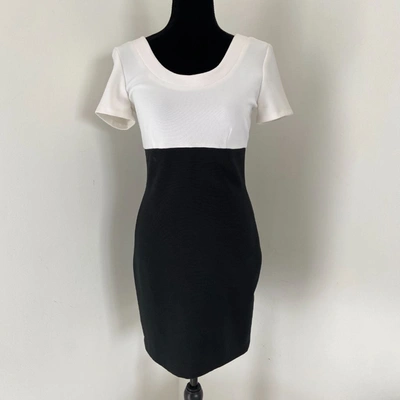 Pre-owned Chanel Black And White Colorblock Short Sleeve Dress In Default  Title