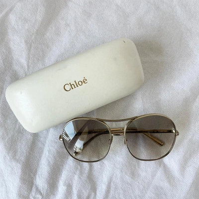 Pre-owned Chloé Chloe Gold Frame Sunglasses In Used / N/a / Gold