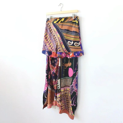 Pre-owned Chloé Chloe Printed Silk Maxi Skirt With Shorts In Default Title