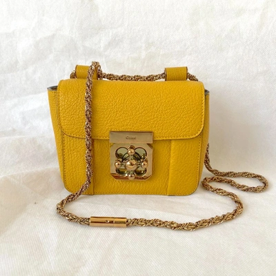 Pre-owned Chloé Chloe Yellow Leather Mini Elsie Shoulder Bag In Default Title