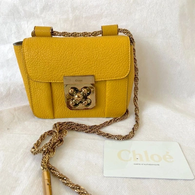 Pre-owned Chloé Chloe Yellow Leather Mini Elsie Shoulder Bag In Default Title
