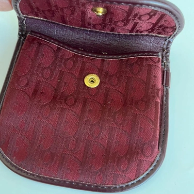 Pre-owned Dior Christian  Burgundy  Logo Small Flap Coin Pouch In Default Title