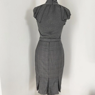 Pre-owned Dior Christian  Grey Sleeveless Plaid Dress With Belt In Default Title