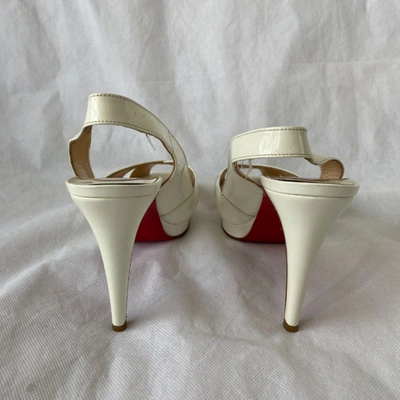 Pre-owned Christian Louboutin Criss-cross White Leather Sandals, 38 In Default Title