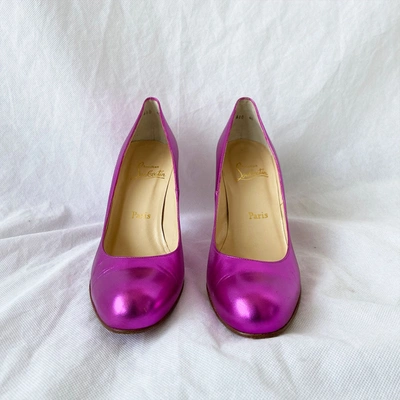 Pre-owned Christian Louboutin Fuchsia Metallic Round Toe Pumps, 40 In Used / 40 / Pink
