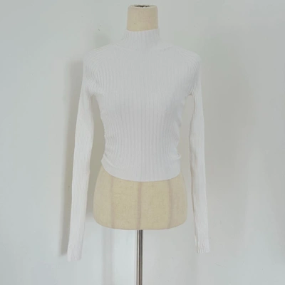 Pre-owned Dion Lee Ridged Long Sleeve Crop Top With Twist Detail On Back In Default Title