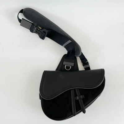 Christian Dior Mens Saddle Bag Black Leather – Luxe Collective