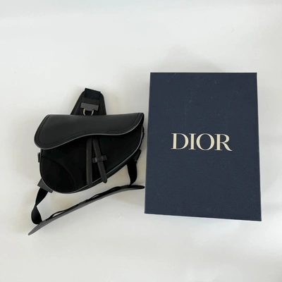 Saddle leather bag Dior Homme Black in Leather - 34043544