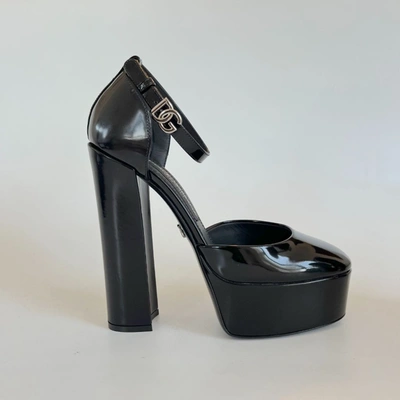 Pre-owned Dolce & Gabbana Black Polished Platform Heels, 37 In Default Title
