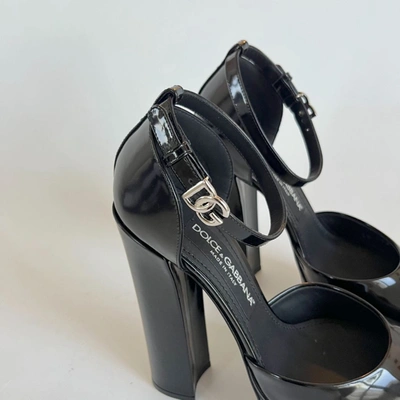 Pre-owned Dolce & Gabbana Black Polished Platform Heels, 37 In Default Title