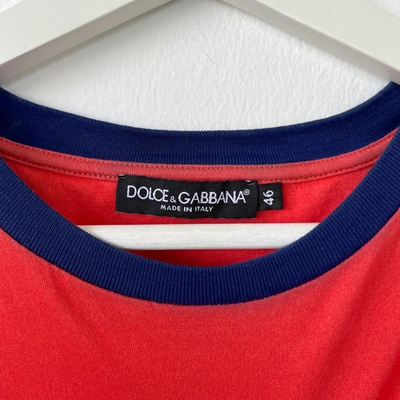 Pre-owned Dolce & Gabbana Red Men's Printed T Shirt In Default Title