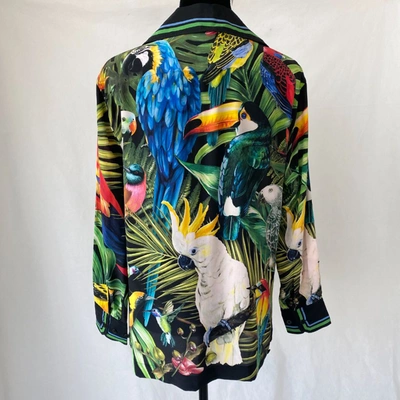 Pre-owned Dolce & Gabbana Tropical Print Silk Blouse In Default Title