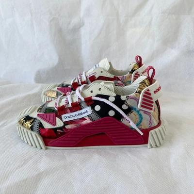 Pre-owned Dolce & Gabbana White/red Embroidered Detail Children Sneakers In Default Title