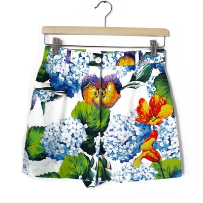Pre-owned Dolce & Gabbana White/multicolor Floral Print Shorts In Default Title