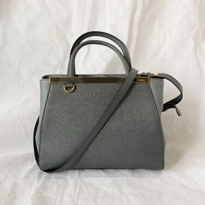 Pre-owned Fendi Grey Leather Small 2jours Tote In Default Title