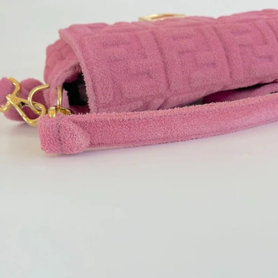 Pre-owned Fendi Baguette Cloth Handbag In Pink
