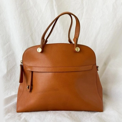 FURLA Pre-owned Brown Leather Piper Dome Satchel In Used / M / Brown