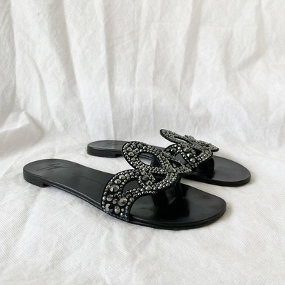 Pre-owned Giuseppe Zanotti Turchesite Sandals, 38 In Used / 38 / Black