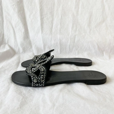 Pre-owned Giuseppe Zanotti Turchesite Sandals, 38 In Used / 38 / Black