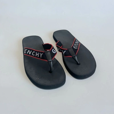 Pre-owned Givenchy Black Thong Sandals With Logo On Straps, 39 In Default Title