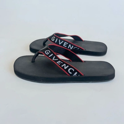 Pre-owned Givenchy Black Thong Sandals With Logo On Straps, 39 In Default Title