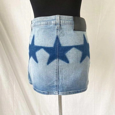 Pre-owned Givenchy Star-print Mini Denim Skirt In Used / Fr38 / Blue