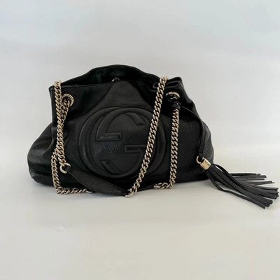 GUCCI Black Leather Soho Chain Backpack - A World Of Goods For You