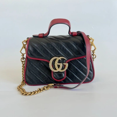 Gucci Diagonal Mini GG Marmont Crossbody Bag