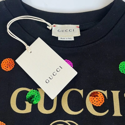 Pre-owned Gucci Black Sweater With Sequin Polka Dots (kidswear) In Default Title